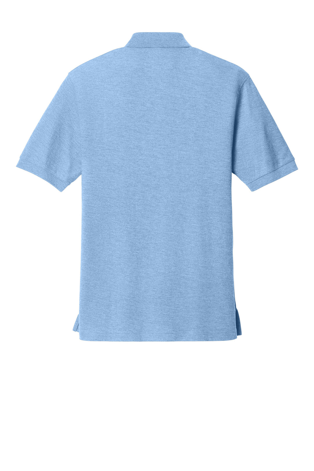 Rear View of Light Blue Port Authority Silk Touch Polo K500