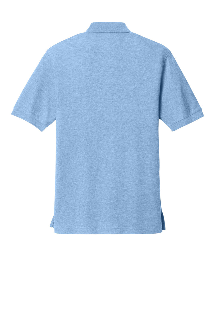 Rear View of Light Blue Port Authority Silk Touch Polo K500