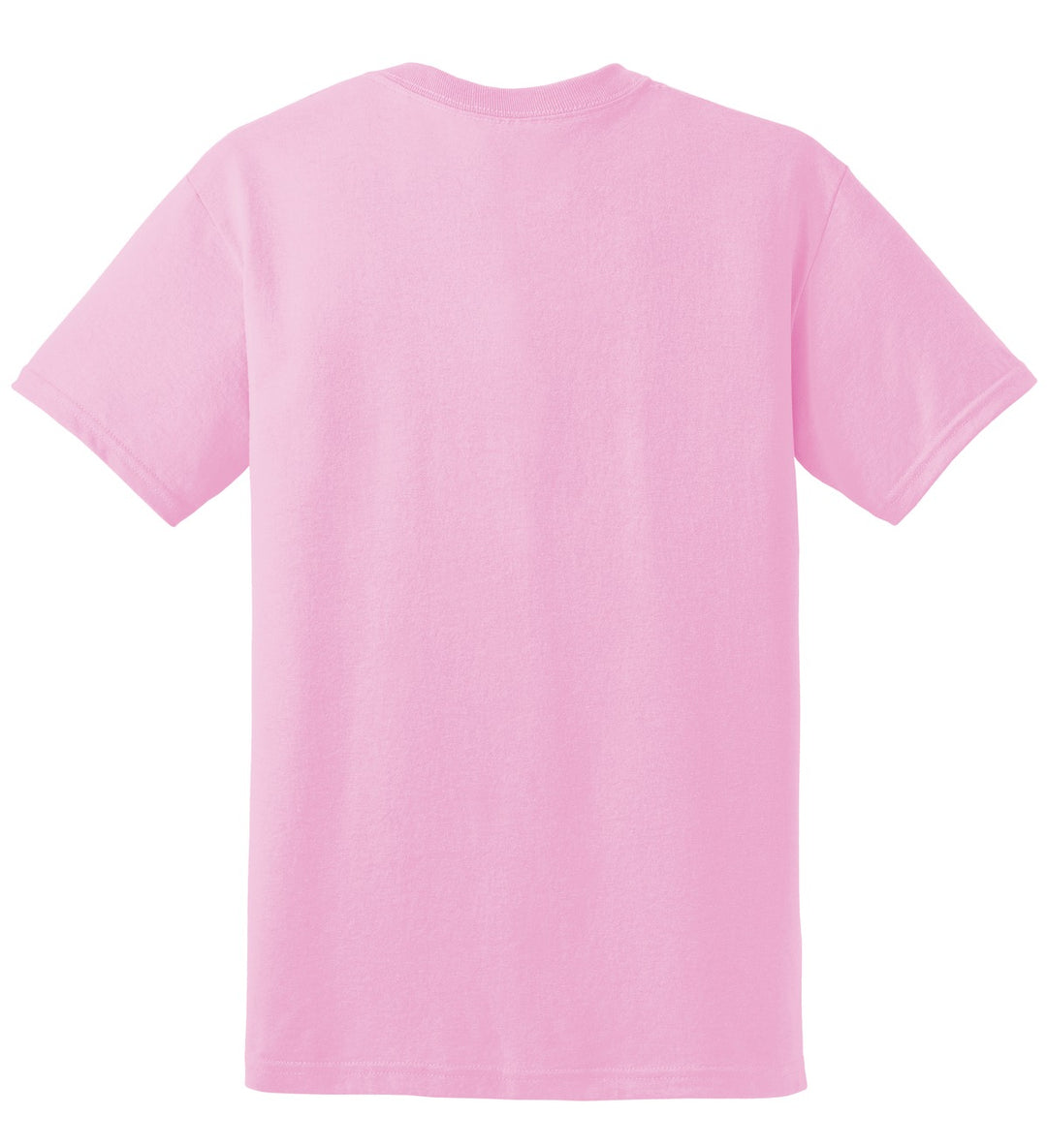 Rear View of Light Pink Gildan DryBlend 50 Cotton/50 Poly T-Shirt. 8000