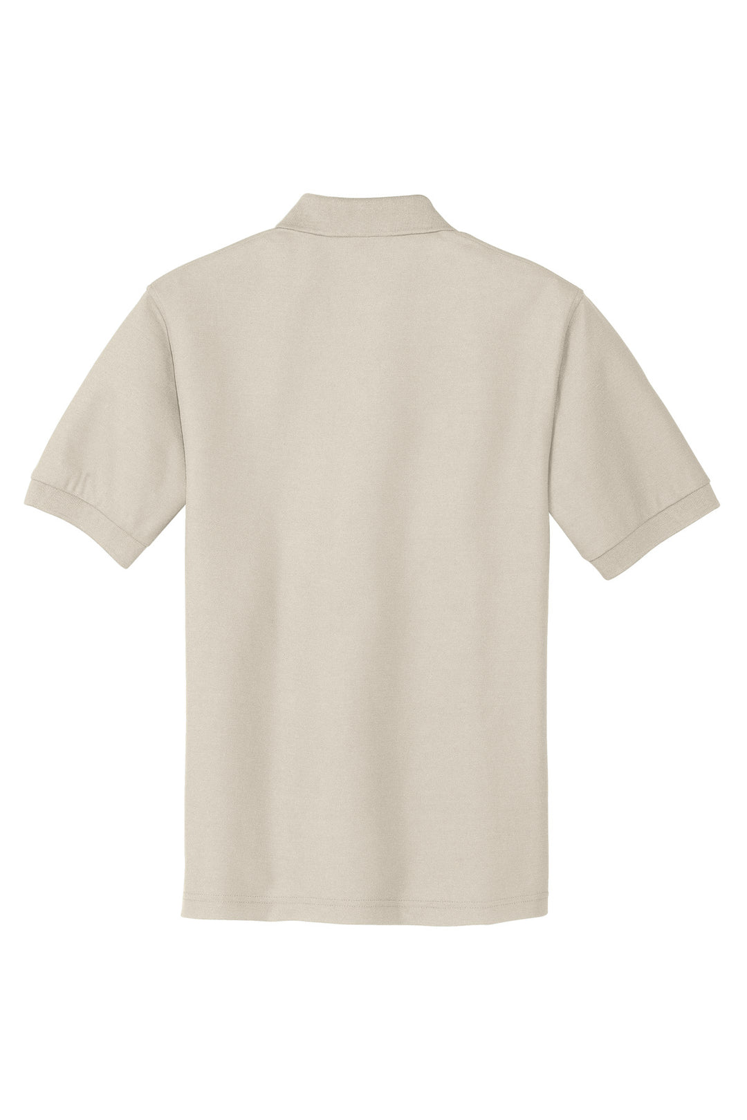 Rear View of Light Stone Port Authority Silk Touch Polo K500