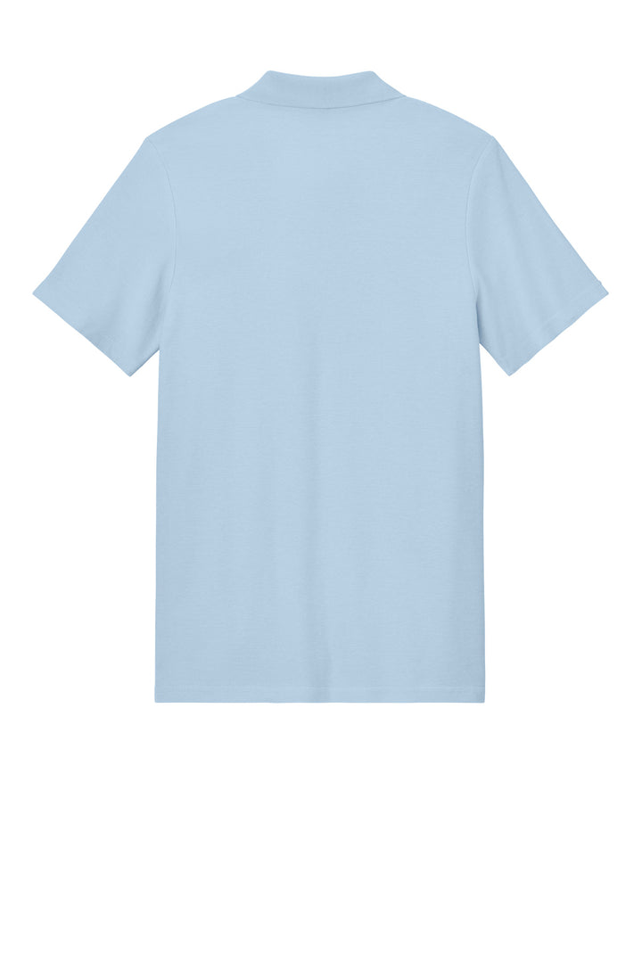 Rear View of LightBlue Gildan Softstyle Pique Polo 64800