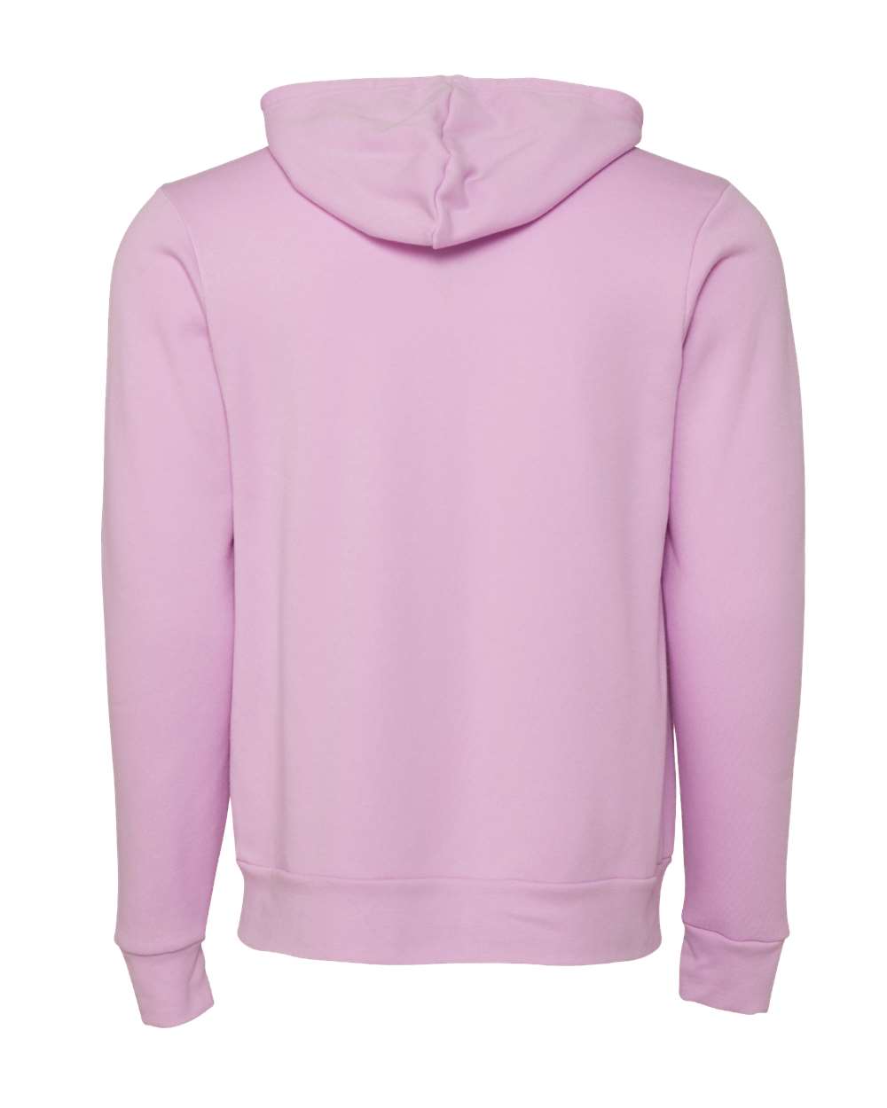 Rear View of Lilac Sponge Fleece Full-Zip Hoodie - 3739