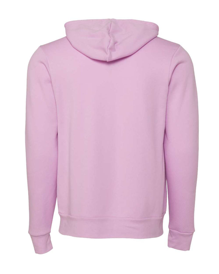 Rear View of Lilac Sponge Fleece Full-Zip Hoodie - 3739