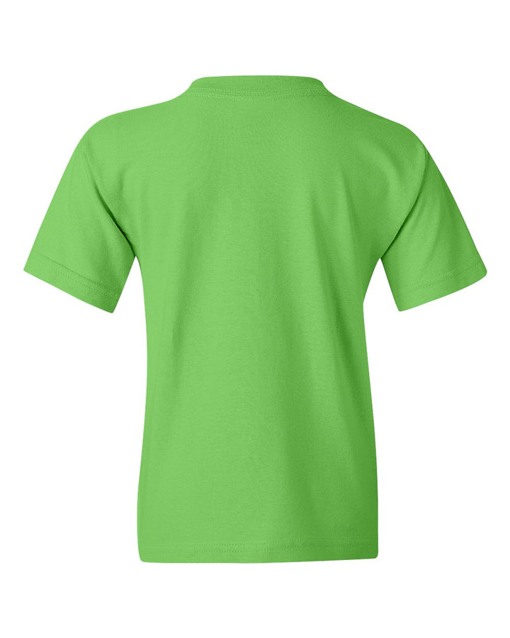 Rear View of Lime Heavy Cotton™ Youth T-Shirt - 5000B