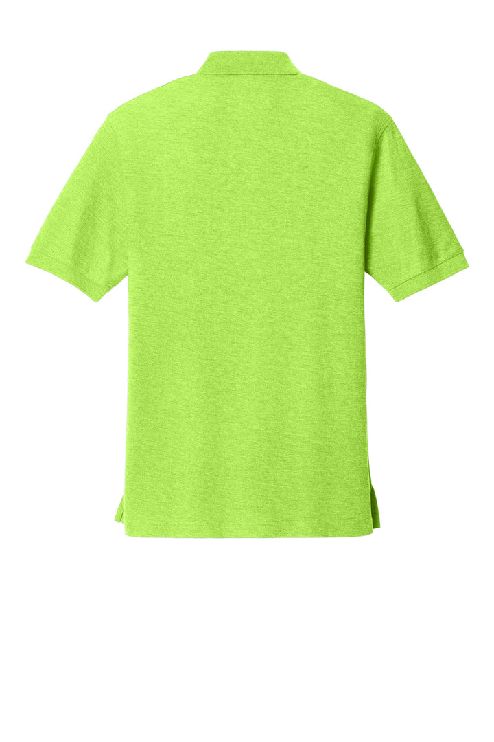 Rear View of Lime Port Authority Silk Touch Polo K500