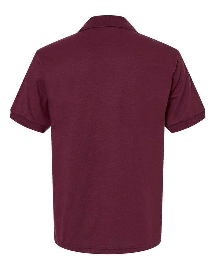 Rear View of Maroon DryBlend® Jersey Polo - 8800