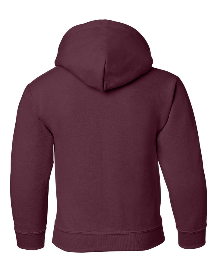 Rear View of Maroon Heavy Blend™ Youth Hooded Sweatshirt - 18500B