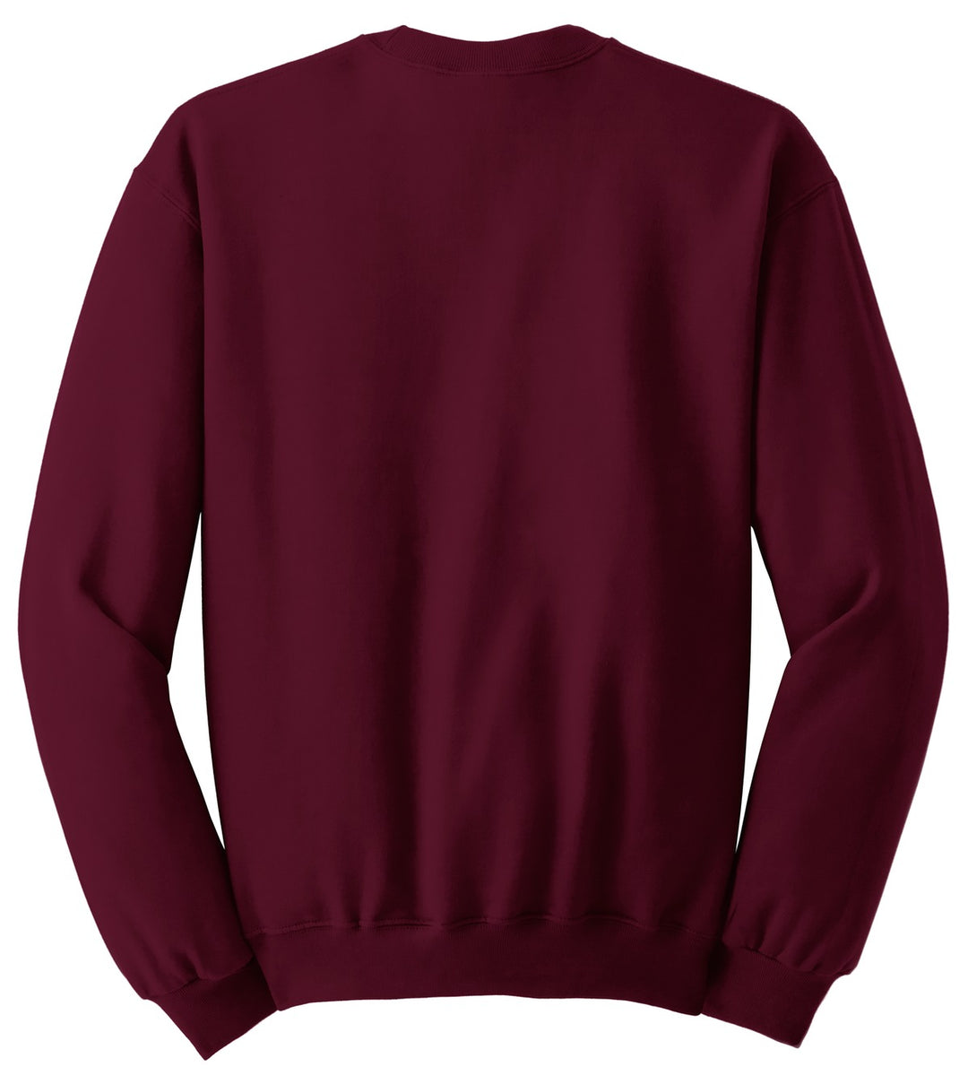 Rear View of Maroon Jerzees - NuBlend Crewneck Sweatshirt. 562M