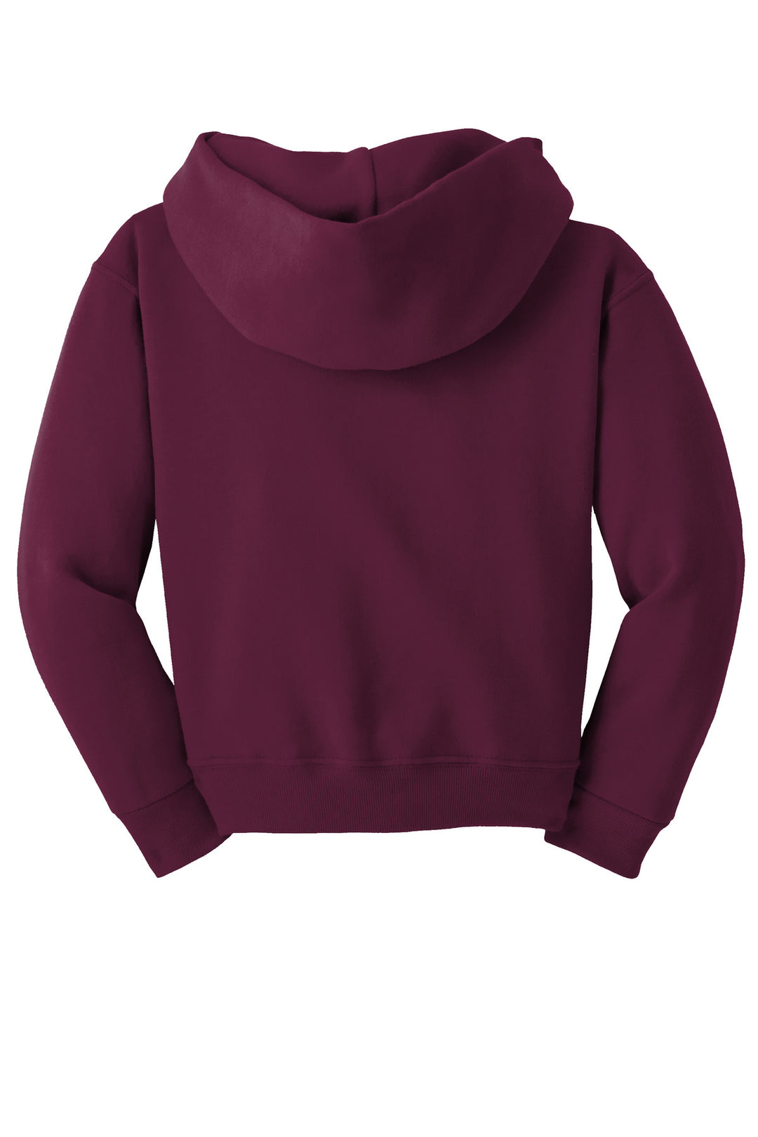 Rear View of Maroon Jerzees - Youth NuBlend Pullover Hooded Sweatshirt. 996Y