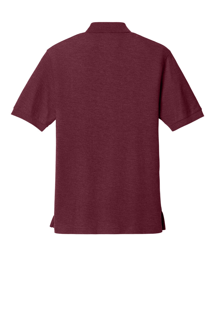 Rear View of Maroon Port Authority Silk Touch Polo K500