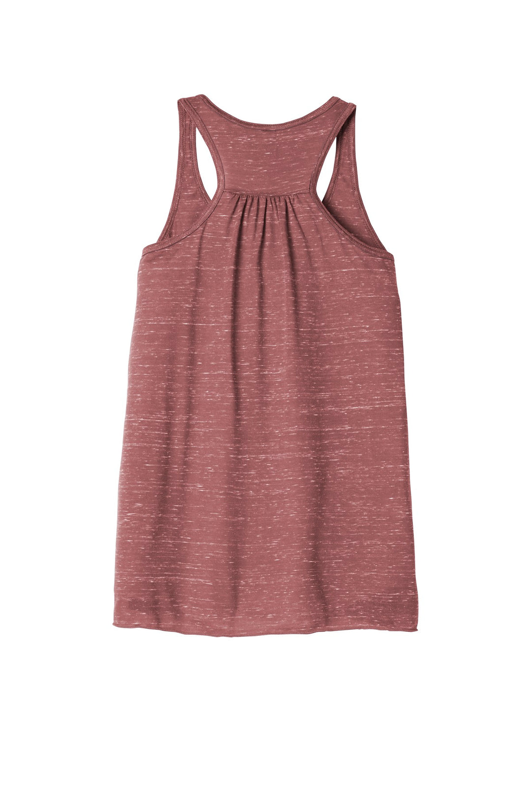 Rear View of Mauve Marble BELLA+CANVAS Women's Flowy Racerback Tank. BC8800