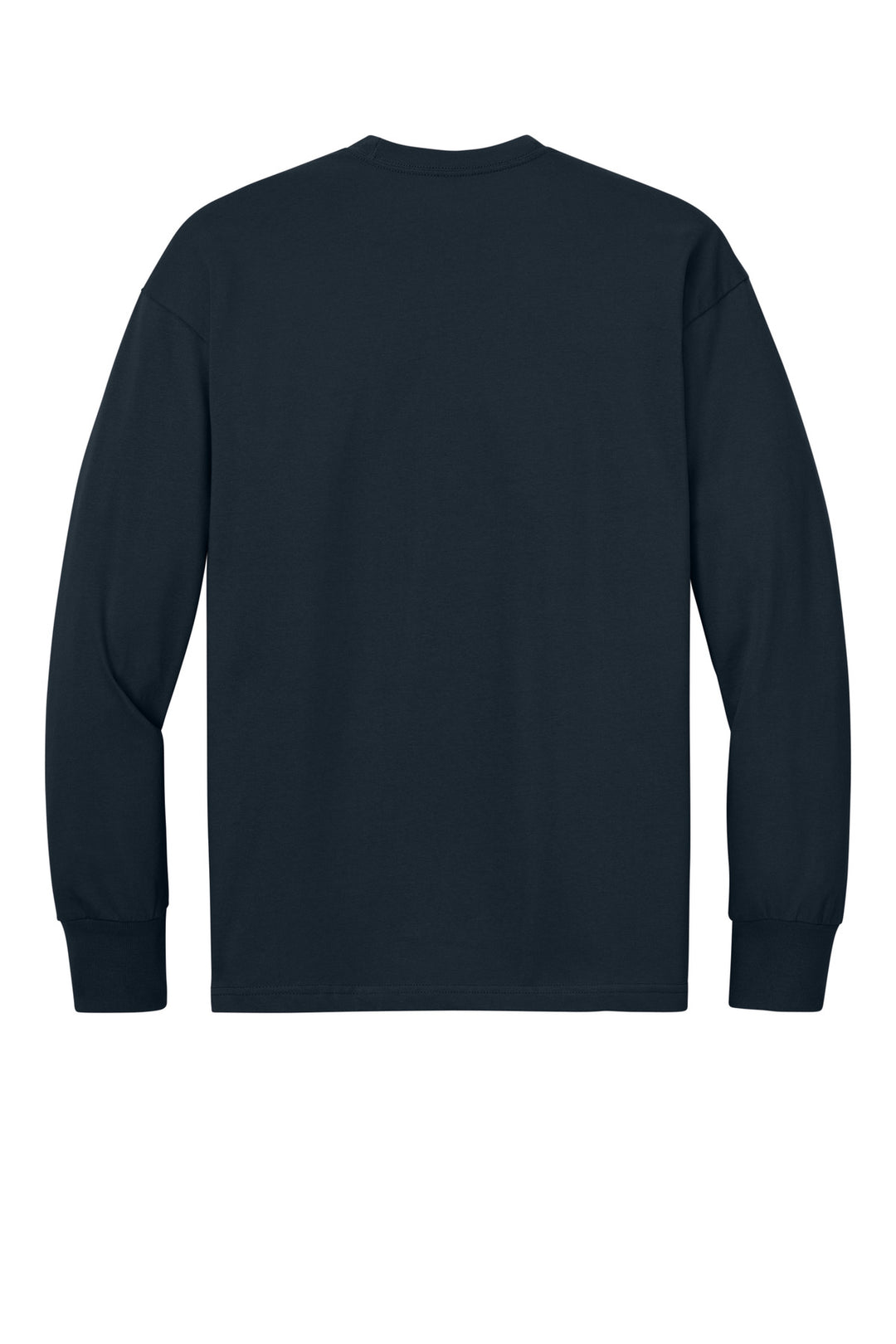 Rear View of MdntNavy Next Level Apparel Heavyweight Long Sleeve Tee NL7211