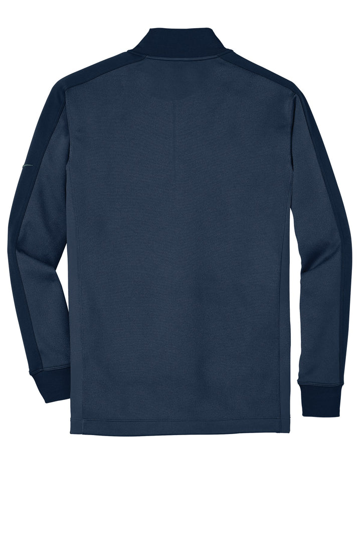 Rear View of Mid Ny Hthr/Ny Nike Dri-FIT 1/2-Zip Cover-Up. 578673