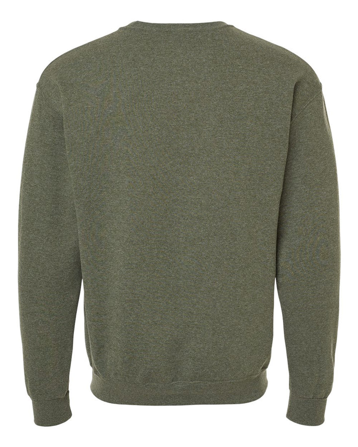 Rear View of Military Green Heather NuBlend® Crewneck Sweatshirt - 562MR