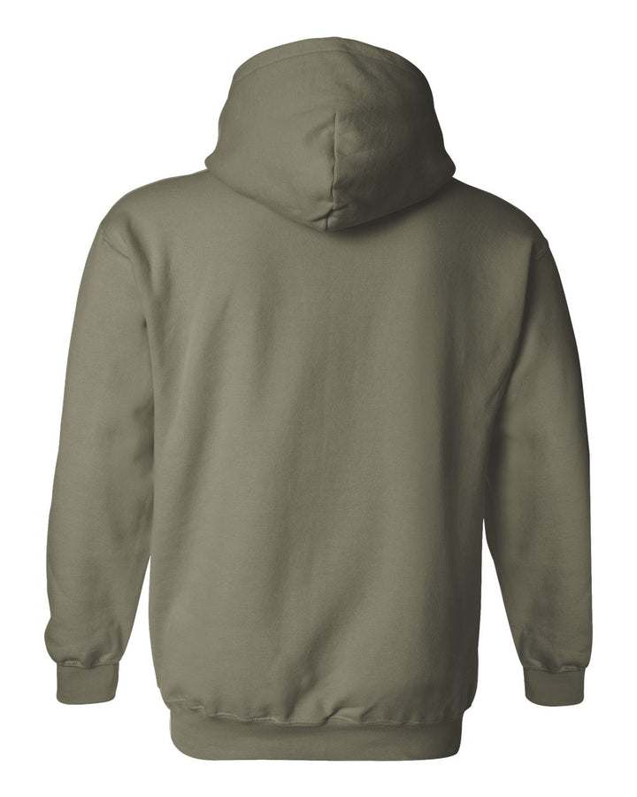 Rear View of Military Green Heavy Blend™ Hooded Sweatshirt - 18500