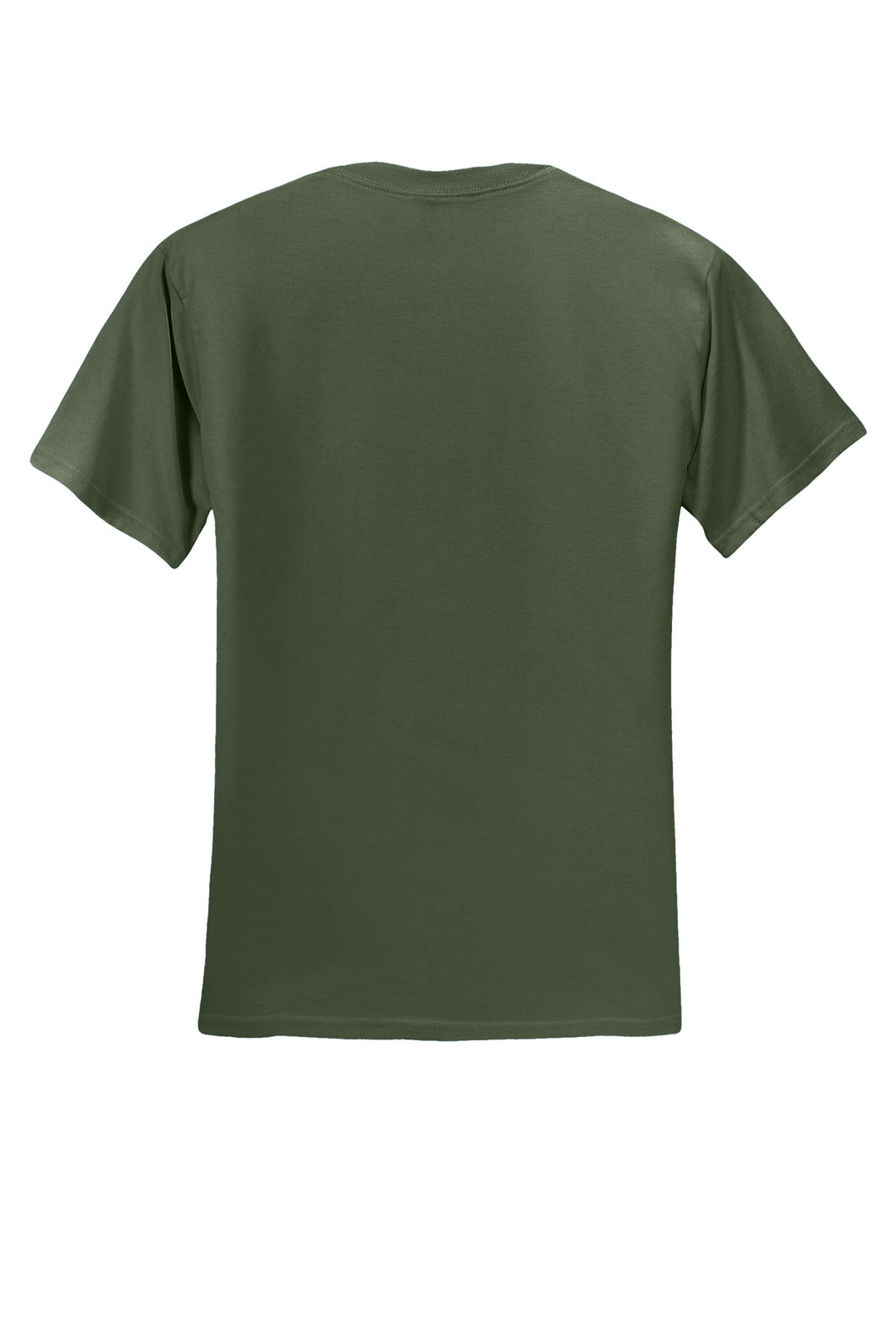 Rear View of Military Green Jerzees - Dri-Power 50/50 Cotton/Poly T-Shirt. 29M