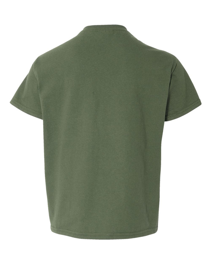 Rear View of Military Green Softstyle® Youth T-Shirt - 64000B