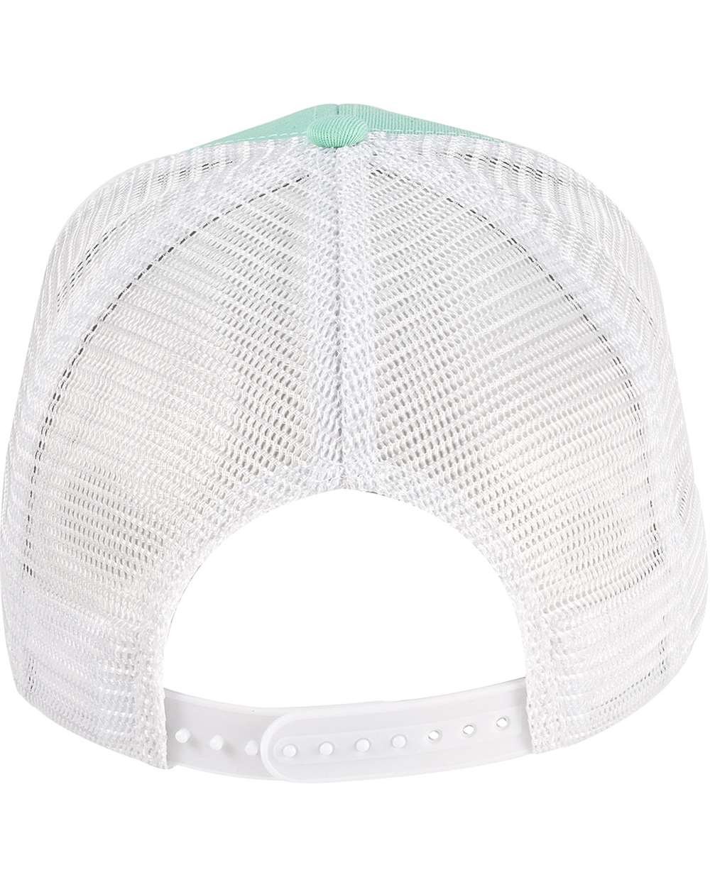 Rear View of Mint/ White Eco Trucker Cap - EC7070