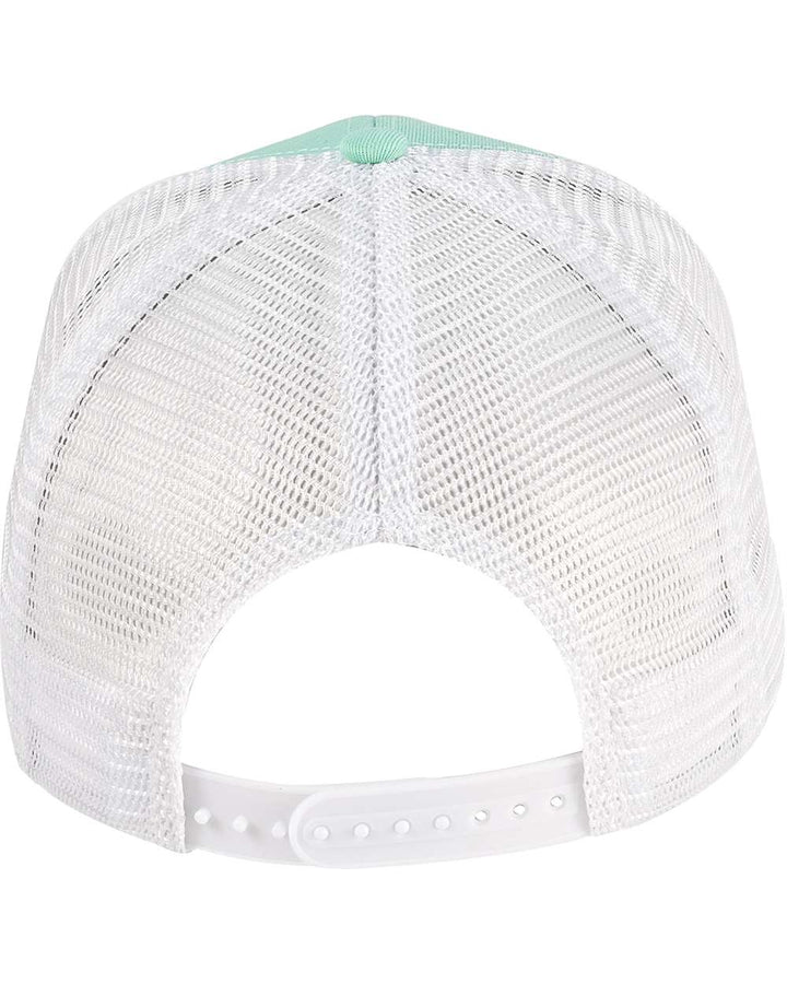 Rear View of Mint/ White Eco Trucker Cap - EC7070