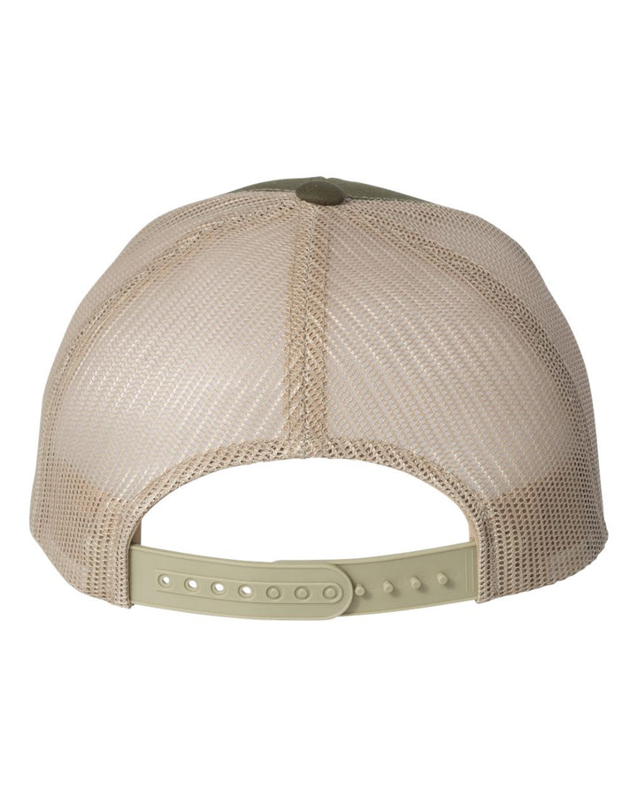 Rear View of Moss/ Khaki Retro Trucker Cap - 6606