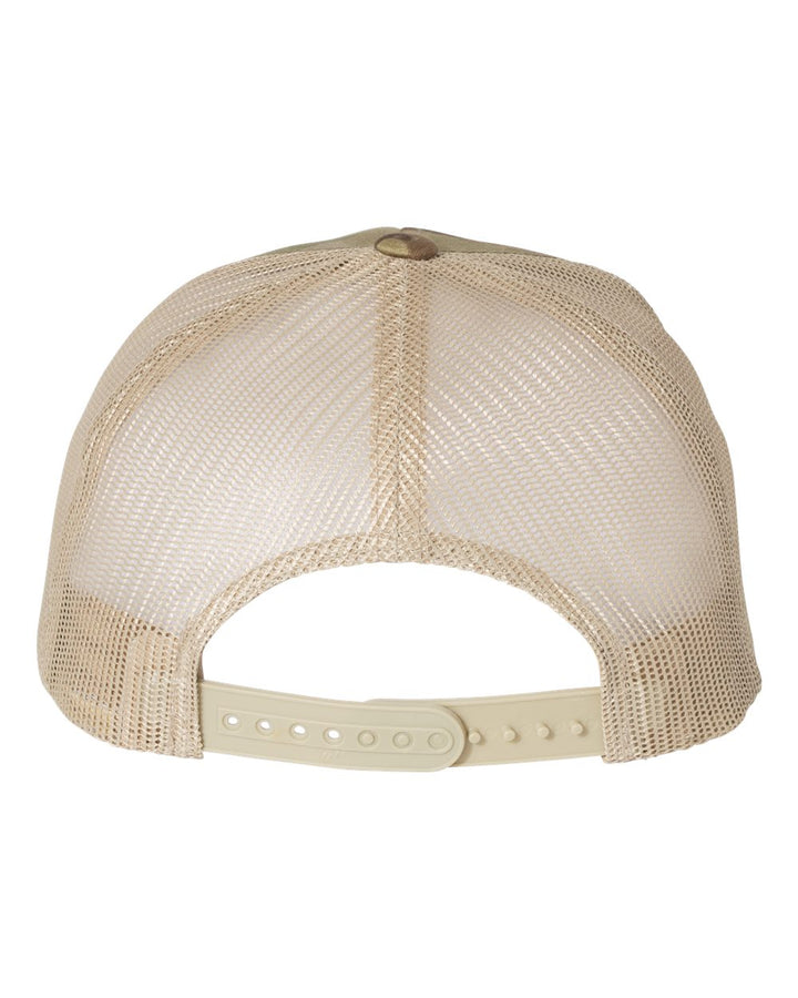 Rear View of Multicam Green/ Khaki Retro Trucker Cap - 6606