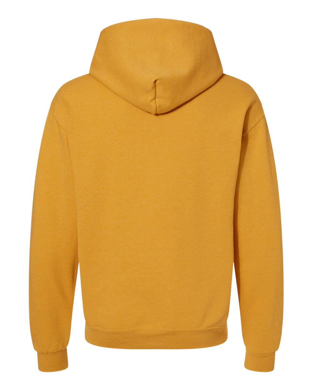 Rear View of Mustard Heather NuBlend® Hooded Sweatshirt - 996MR