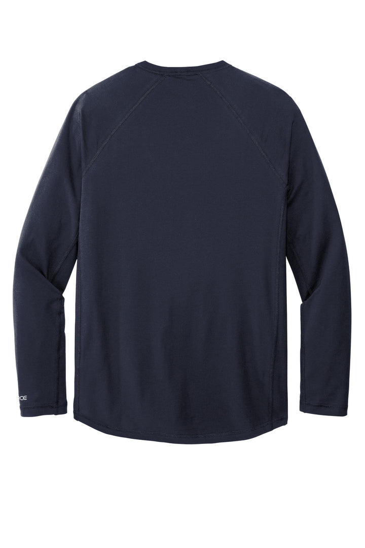 Rear View of Navy Carhartt Force Long Sleeve Pocket T-Shirt CT106656