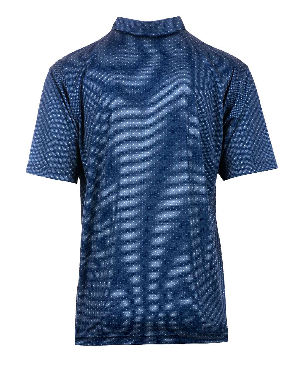 Rear View of Navy Dot Golf Polo - 0101