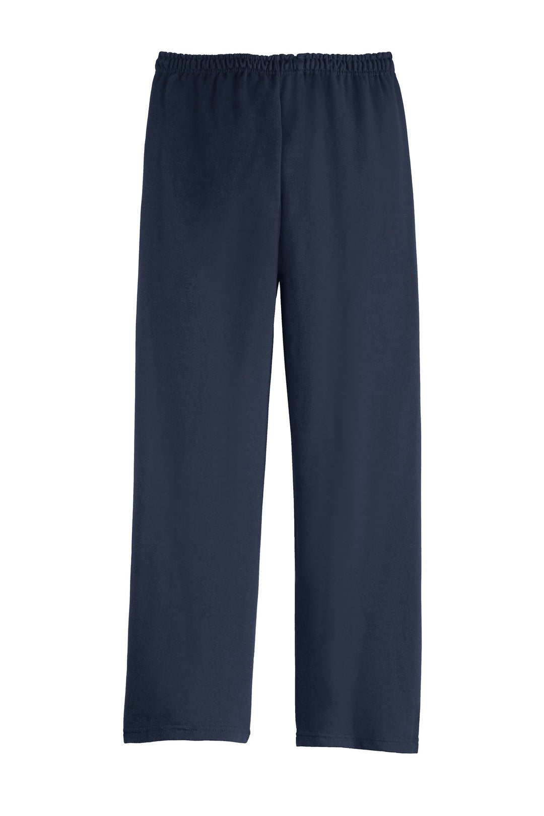Rear View of Navy Gildan Heavy Blend Open Bottom Sweatpant. 18400