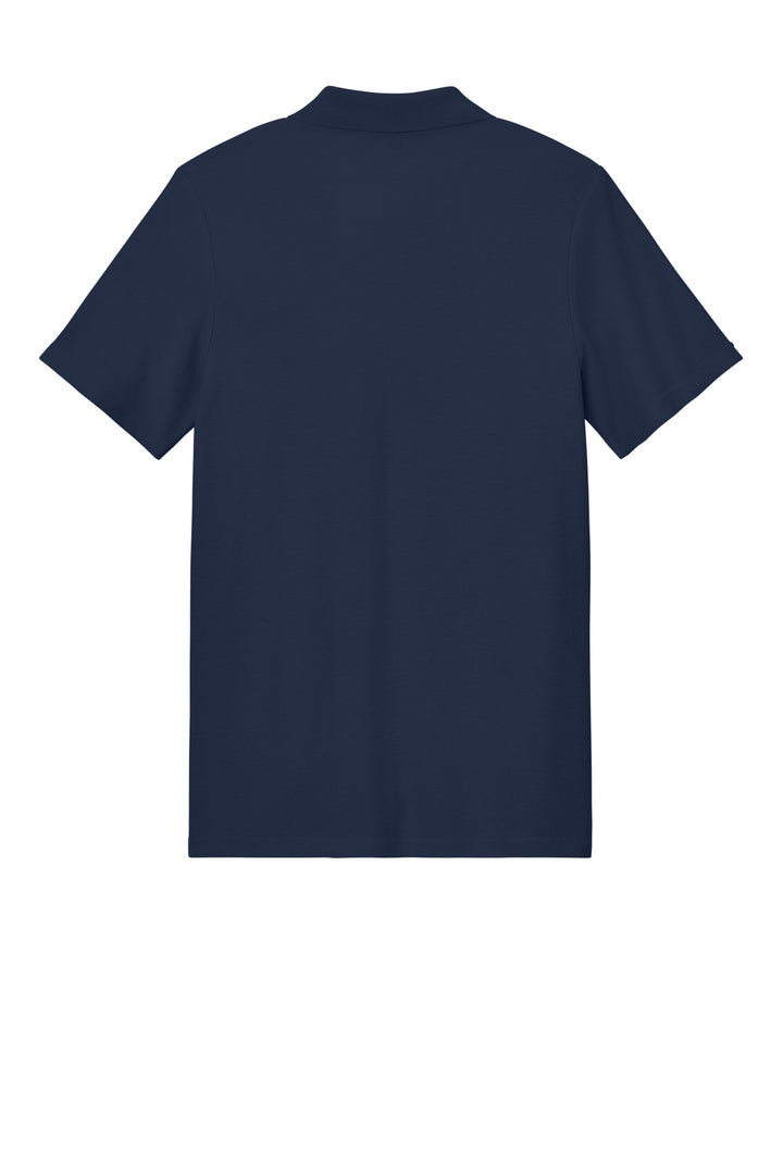 Rear View of Navy Gildan Softstyle Pique Polo 64800