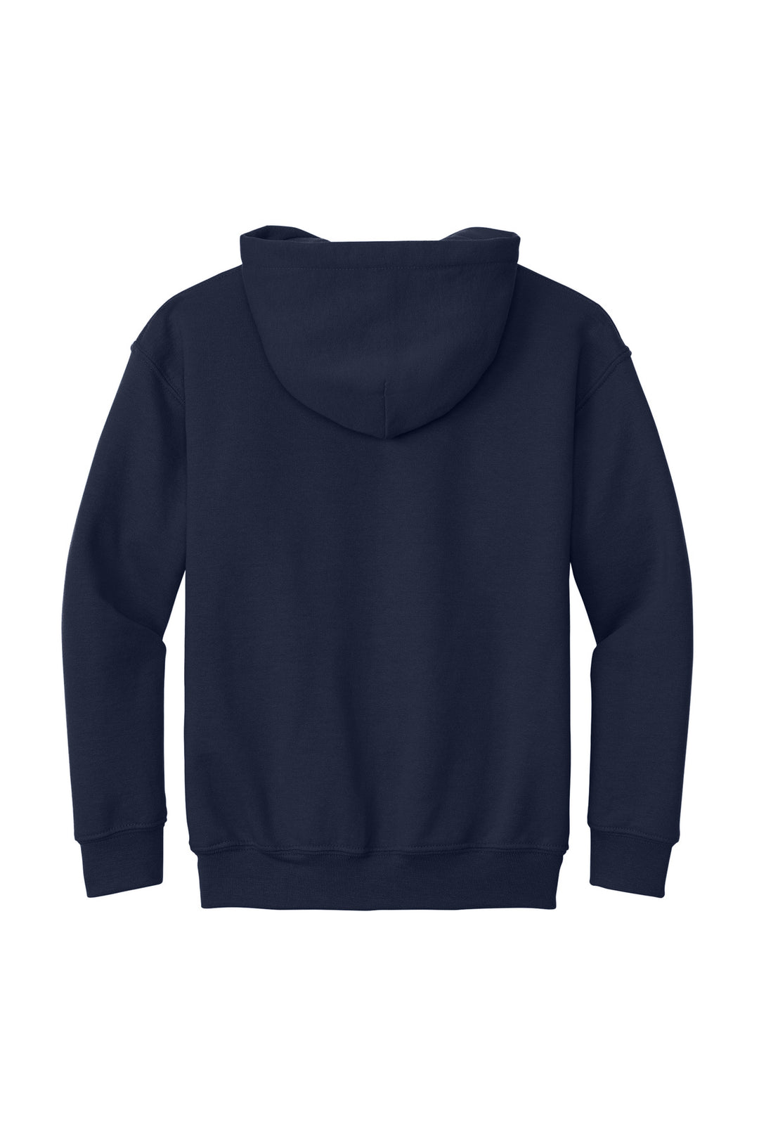 Rear View of NAVY Gildan - Youth Heavy Blend Hooded Sweatshirt. 18500B