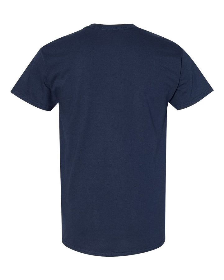 Rear View of Navy Heavy Cotton™ T-Shirt - 5000
