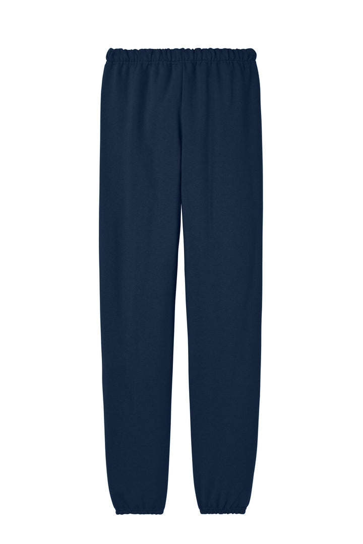 Rear View of Navy Jerzees - NuBlend Sweatpant. 973M