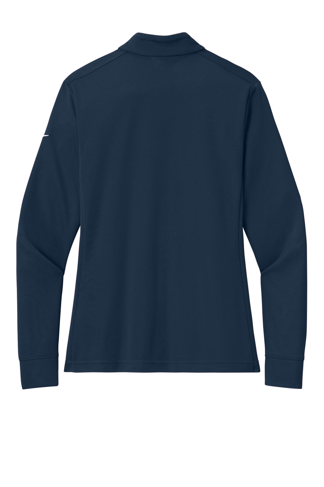 Rear View of Navy Nike Women's Essential 1/2-Zip Cover-Up NKHM7969