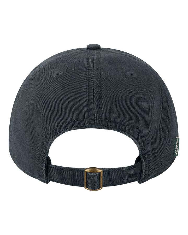 Rear View of Navy Relaxed Twill Dad Hat - EZA