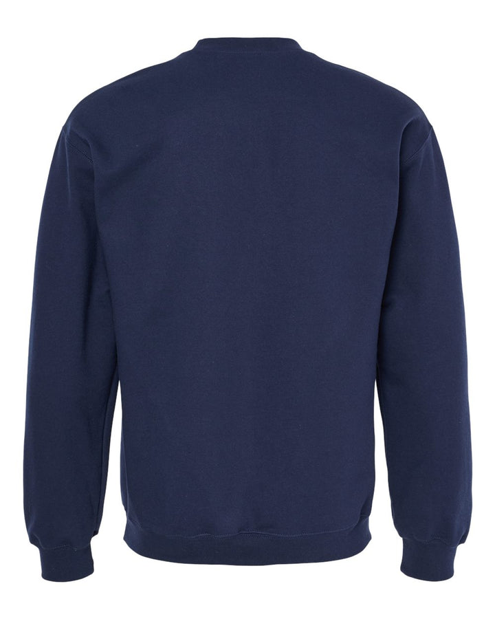 Rear View of Navy Softstyle® Midweight Crewneck Sweatshirt - SF000