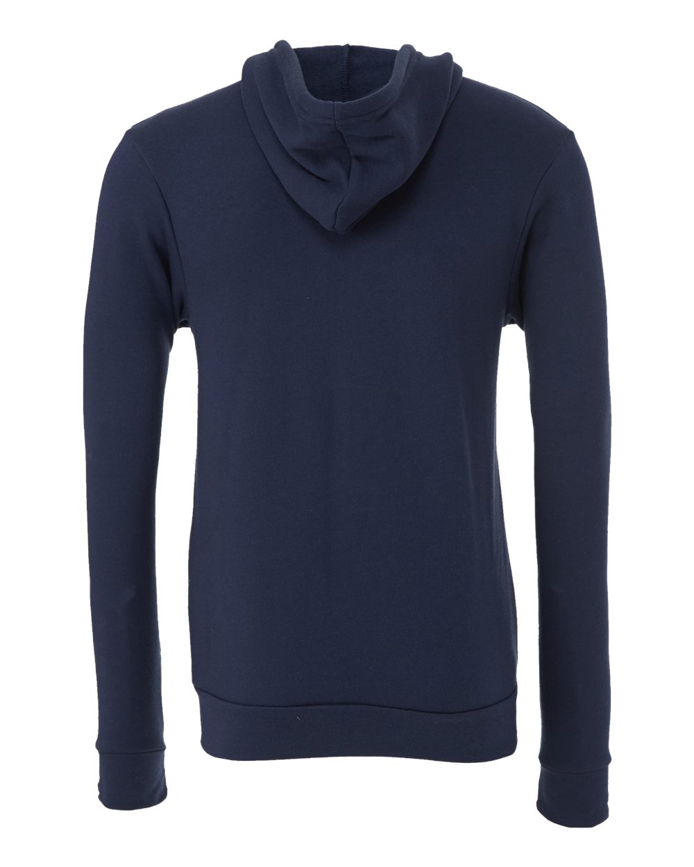 Rear View of Navy Sponge Fleece Full-Zip Hoodie - 3739