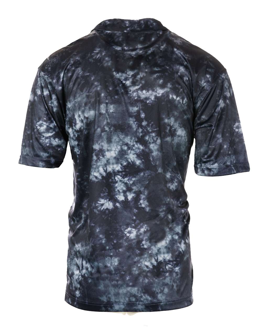 Rear View of Navy Tie Dye Golf Polo - 0101