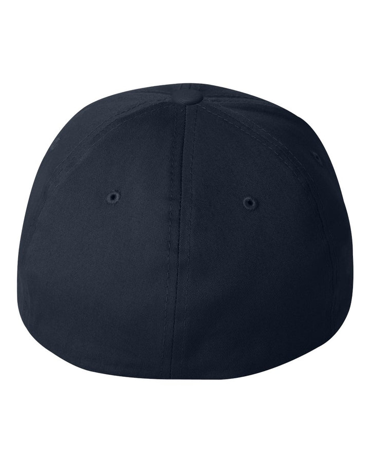 Rear View of Navy V-Flexfit® Cotton Twill Cap - 5001