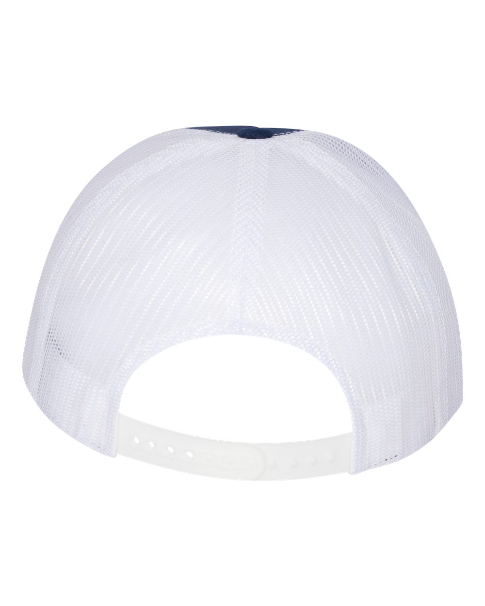 Rear View of Navy/ White Five-Panel Classic Trucker Cap - 6006