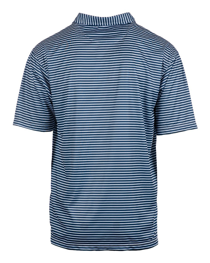 Rear View of Navy/ White Golf Polo - 0101