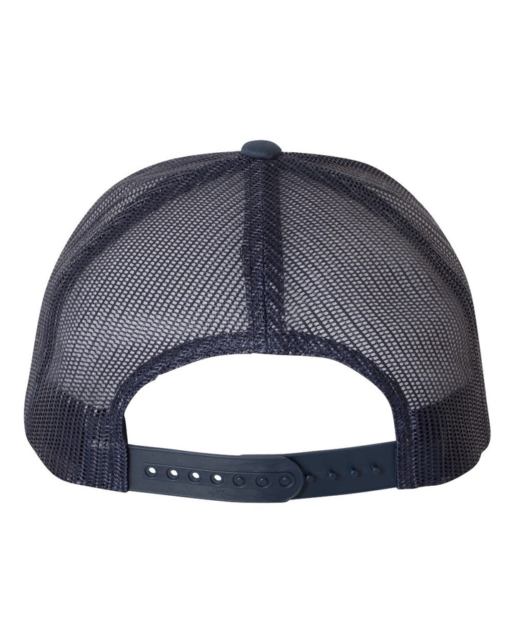 Rear View of Navy/ White/ Navy Retro Trucker Cap - 6606