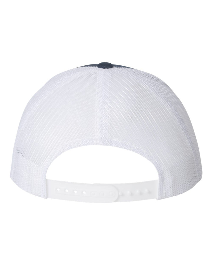 Rear View of Navy/ White Retro Trucker Cap - 6606