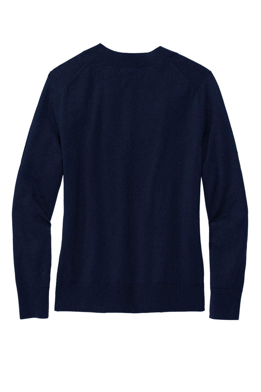 Rear View of NavyBlazer Brooks Brothers Women's Cotton Stretch V-Neck Sweater BB18401