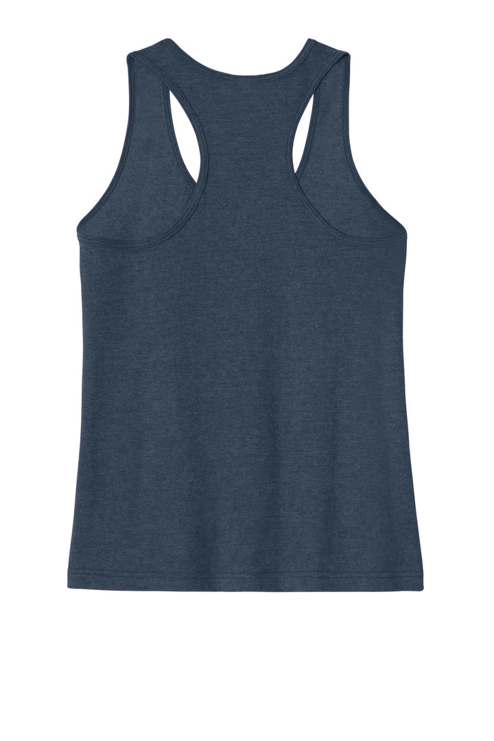Rear View of NavyMist Gildan Softstyle Women's CVC Racerback Tank 64220LCVC