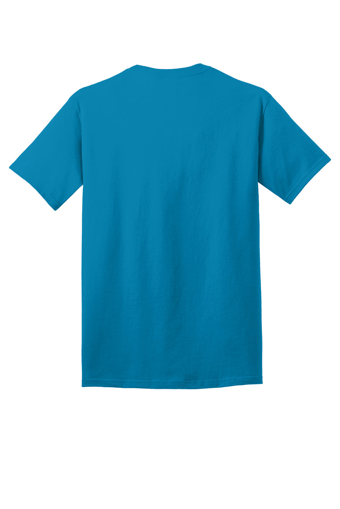 Rear View of Neon Blue Port & Company - Core Cotton Tee. PC54