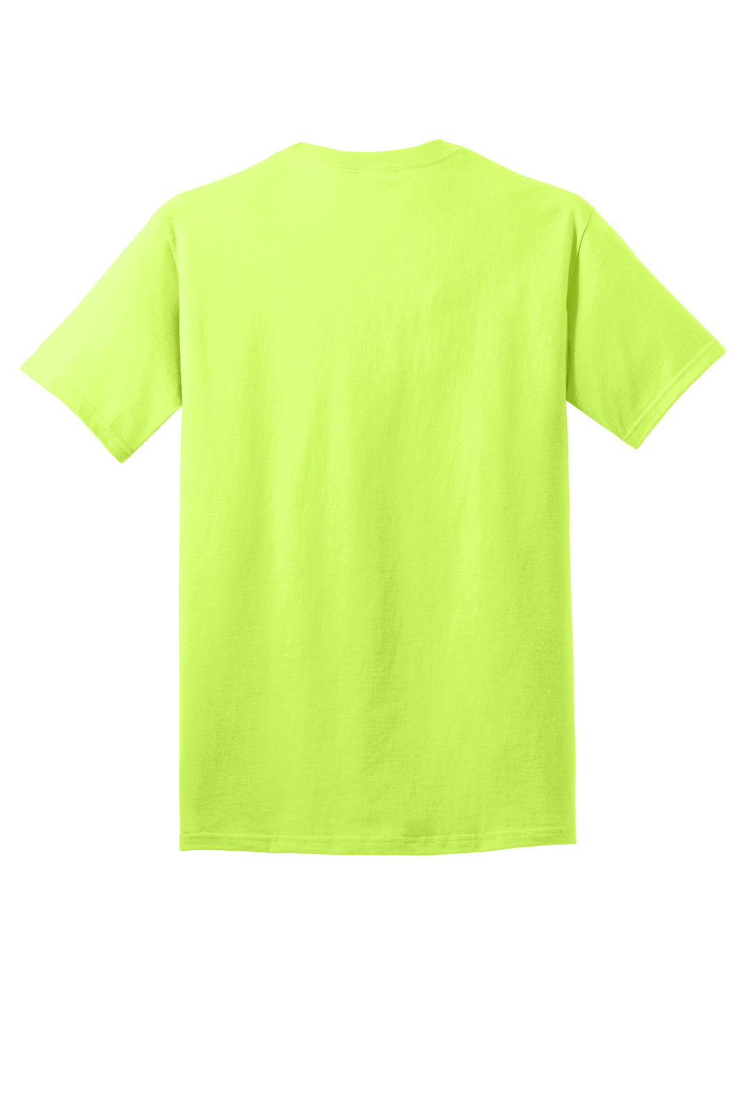 Rear View of Neon Yellow Port & Company - Core Cotton Tee. PC54