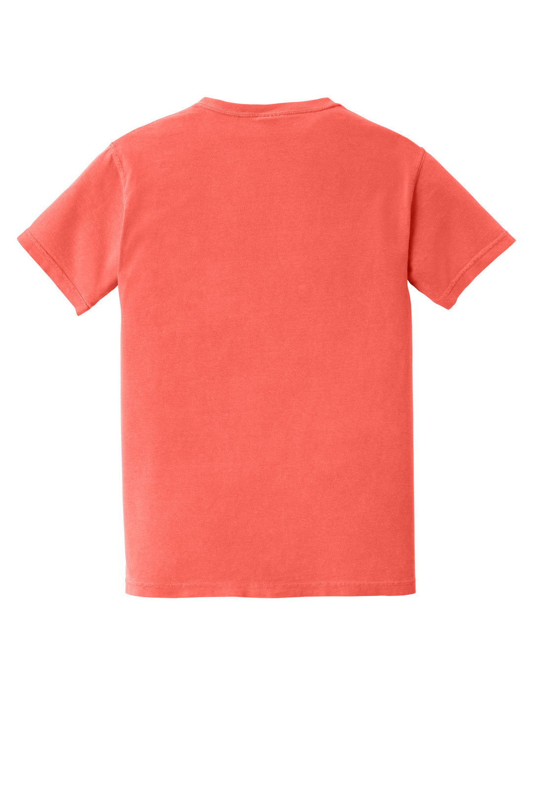 Rear View of NeonRdOrng COMFORT COLORS Heavyweight Ring Spun Pocket Tee. 6030