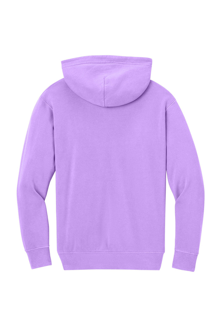 Rear View of NeonVio Comfort Colors Youth Lightweight Hooded Sweatshirt 1467Y