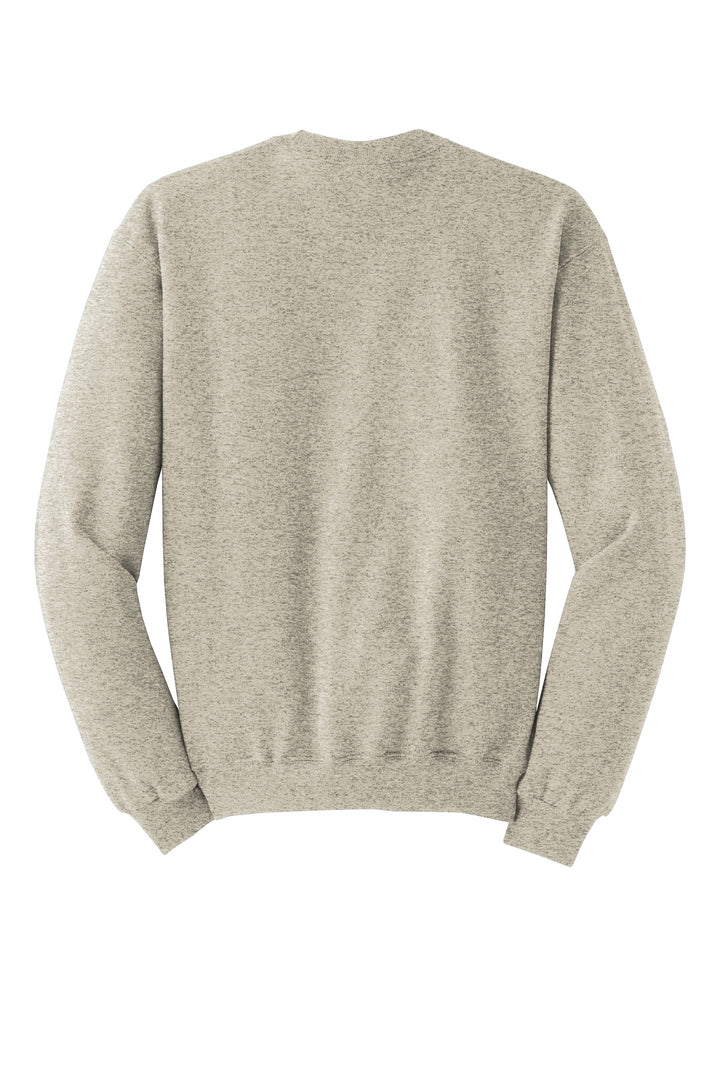 Rear View of OatHthr Jerzees - NuBlend Crewneck Sweatshirt. 562M